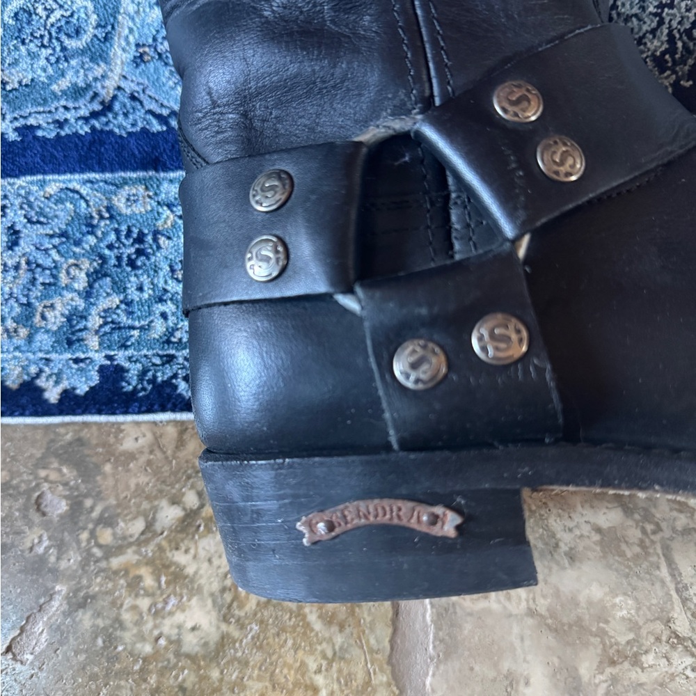 Sendra Black Leather Biker Boots - Picture 3 of 8